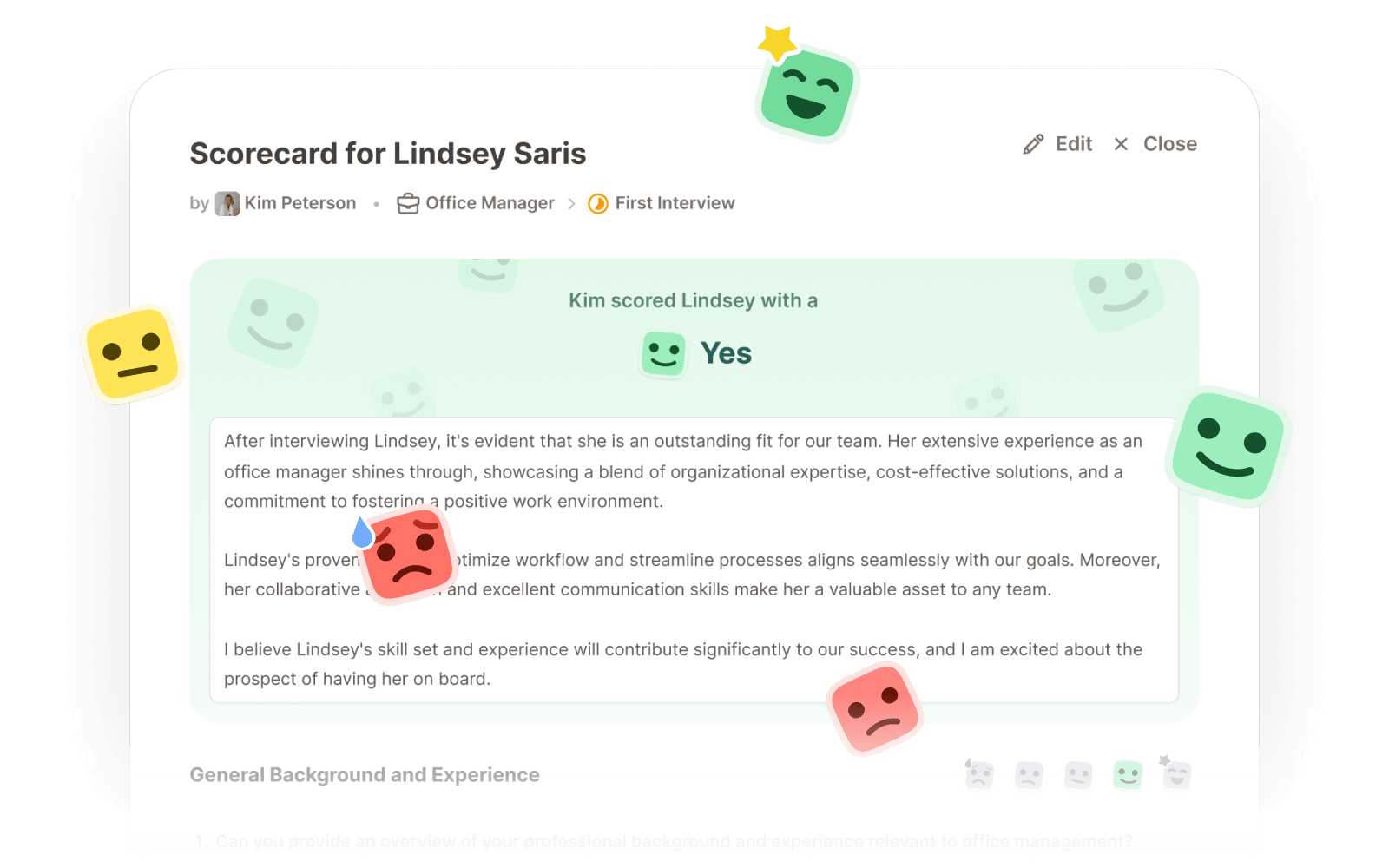 Scorecard — team ratings compared side by side