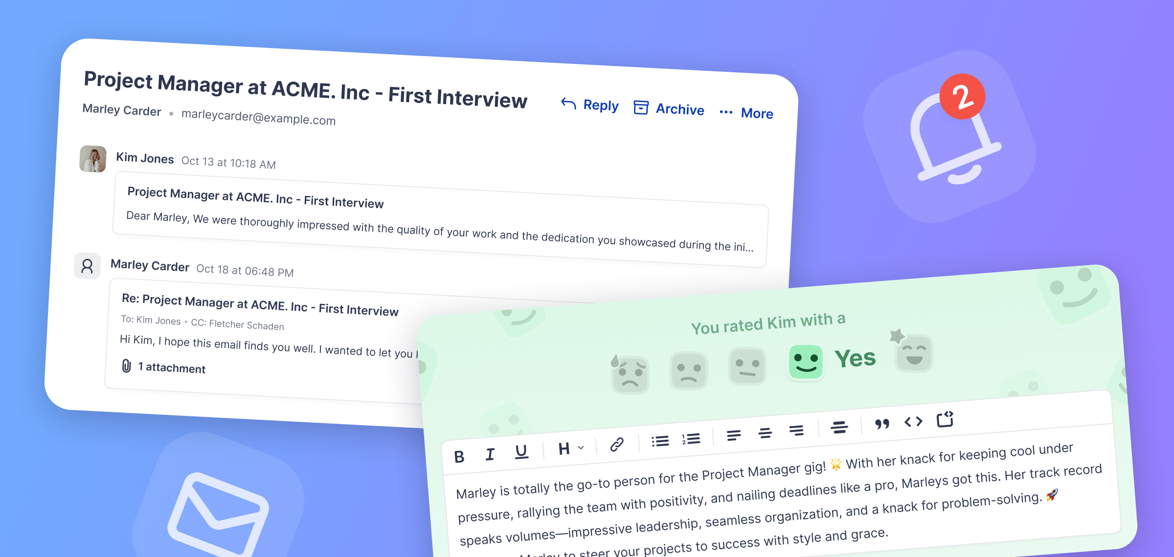 Emails, interview kits, and scorecards