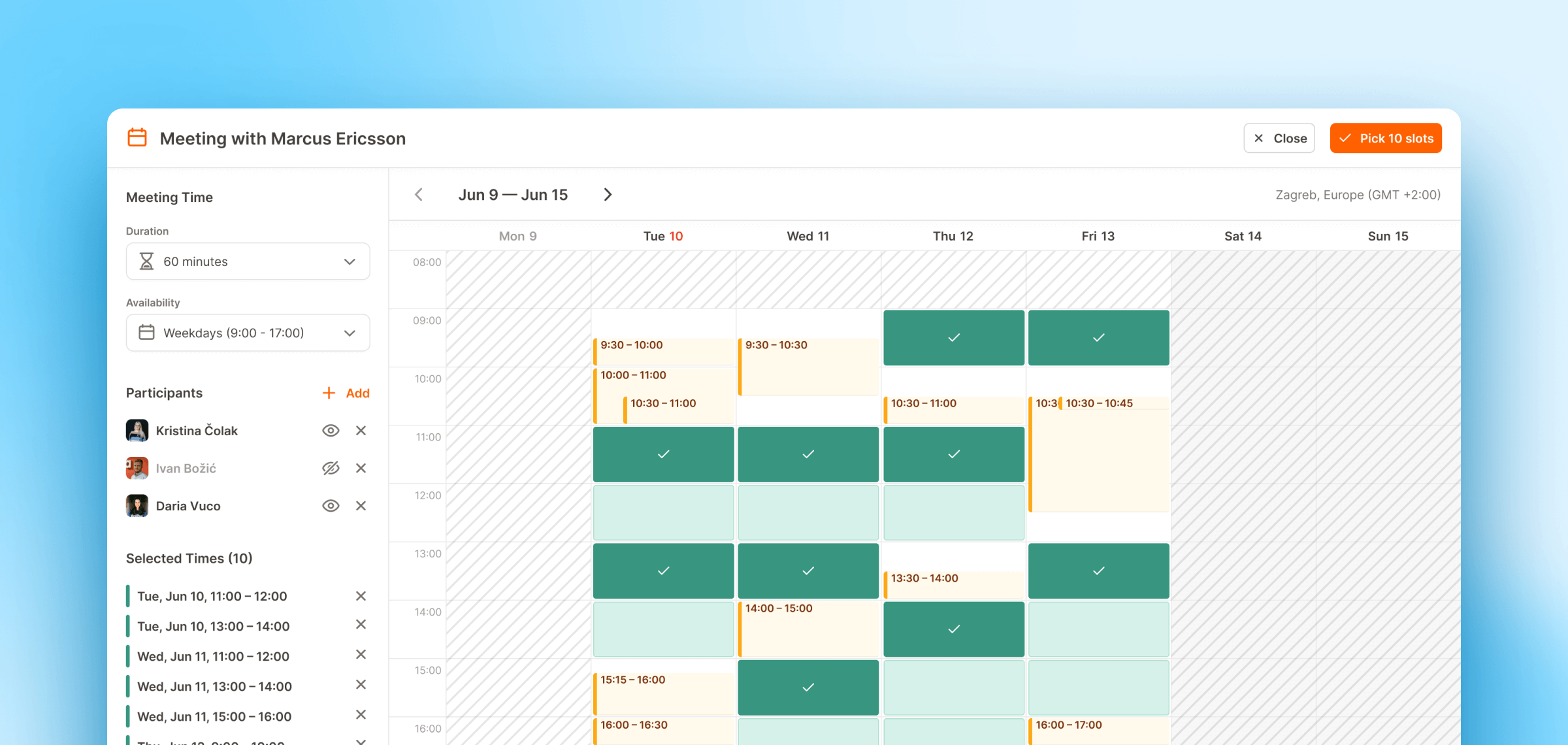Self-schedule interviews as a candidate
