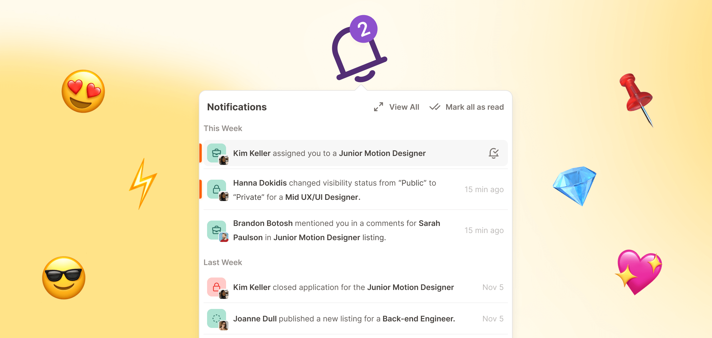In-app Notifications, Easier Candidate Scoring, and Emoji Shortcuts